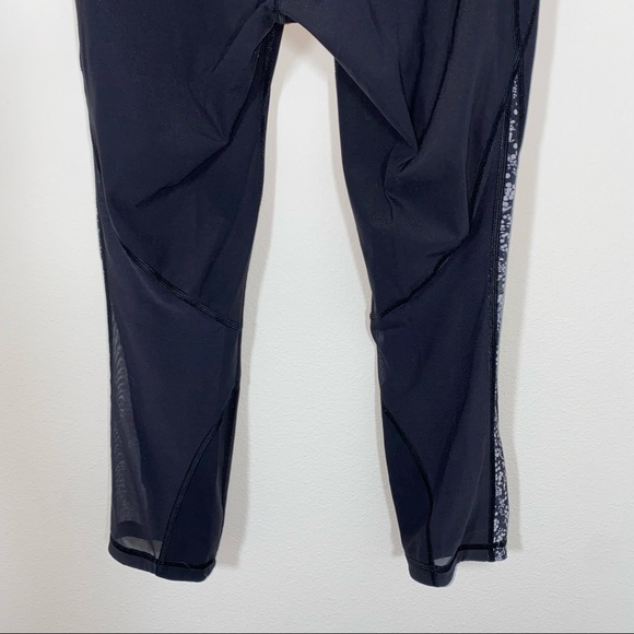 Lululemon Mix & Mesh Crop Leggings 21" Chirasu Black Size 6 Small - Picture 7 of 12